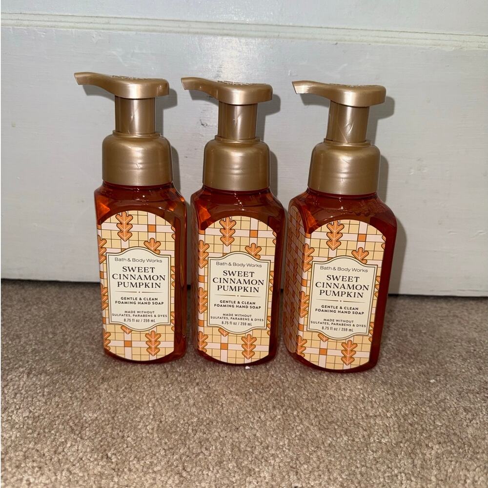 New Bath & Body Works Sweet Cinnamon Pumpkin Hand Soap set of 3